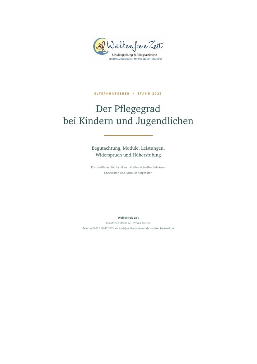 Cover des Leitfadens Der Pflegegrad bei Kindern und Jugendlichen